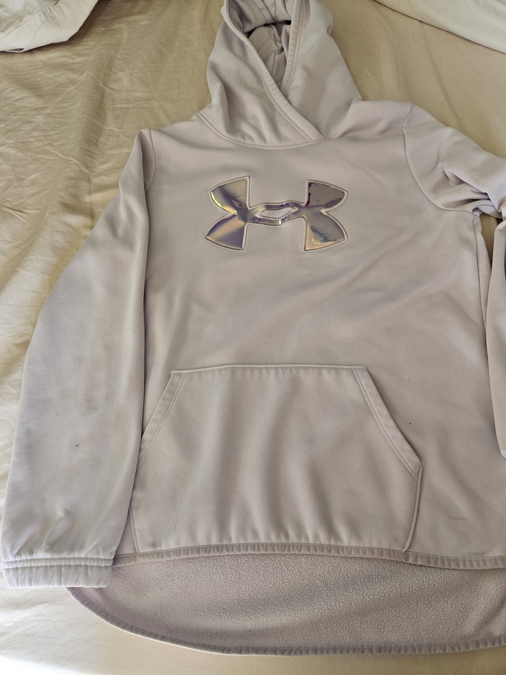 Under Armour Light Lavender Hoodie with Iridescent Logo